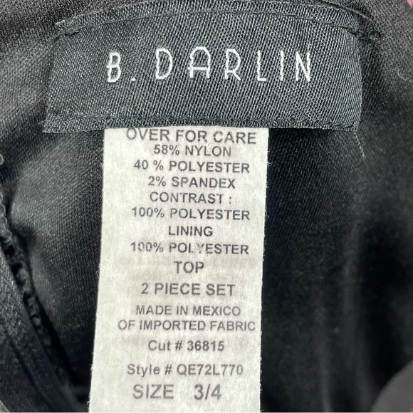 B. Darlin 2 piece Rose Lace Black Pink Size 3 - 4 - Picture 9 of 10